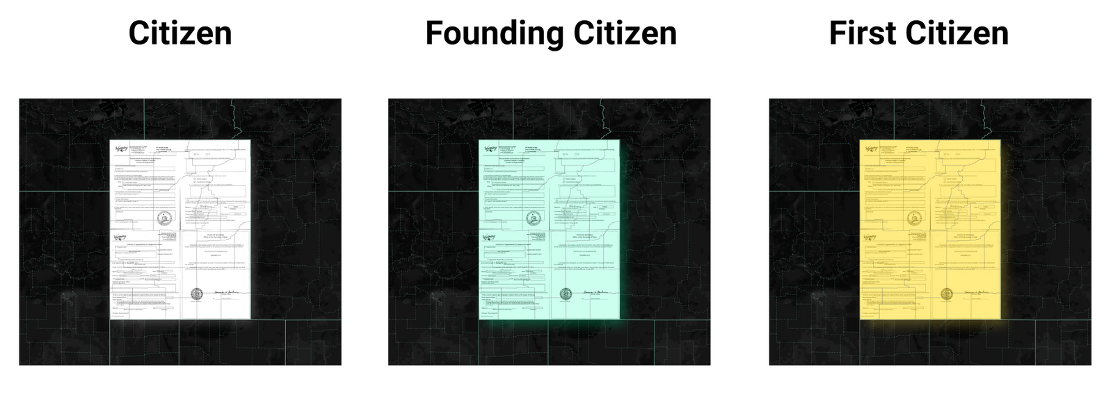 A sneak peak at CityDAO’s citizenship certificates.Credit: CityDAO